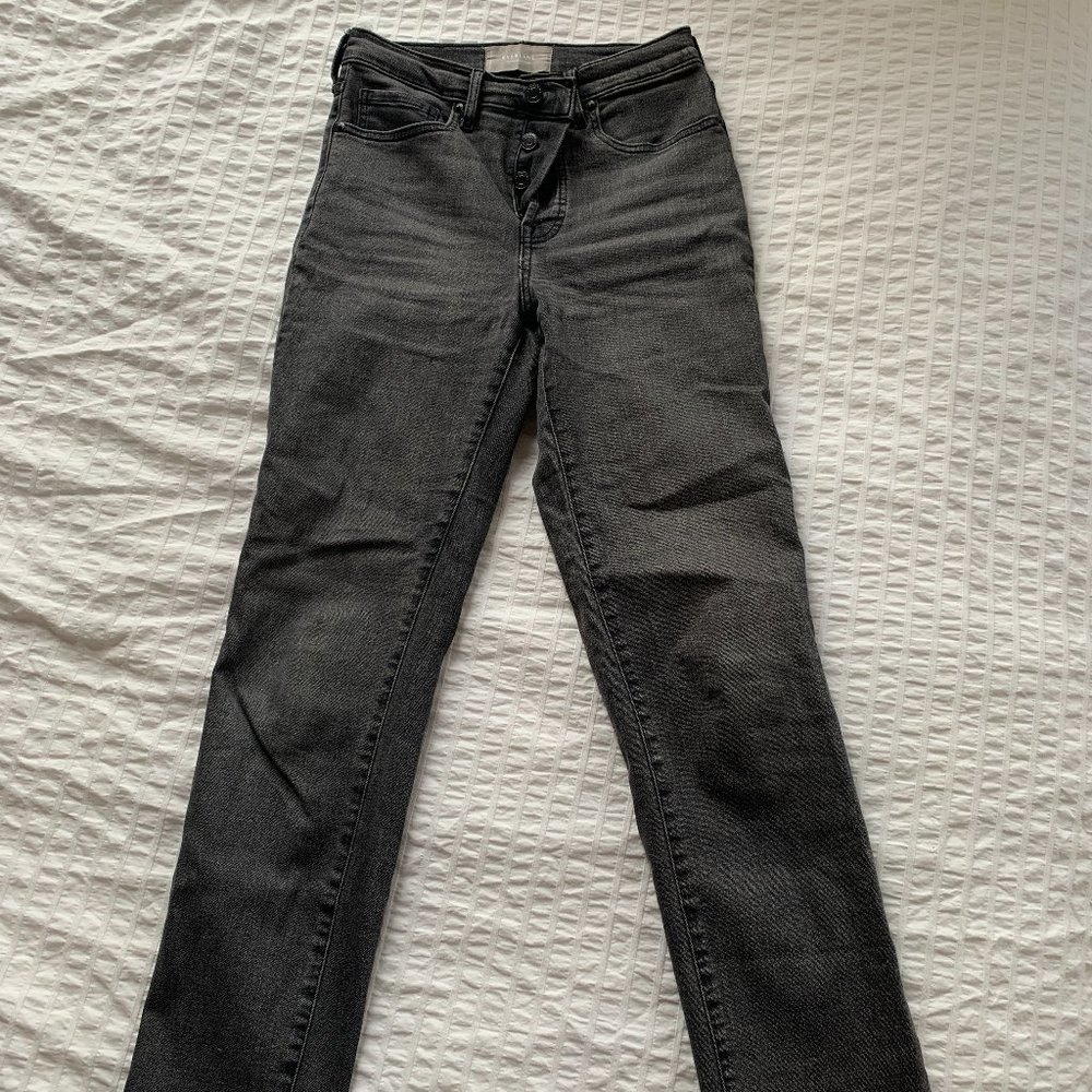 Everlane High-Rise Slim-Straight Black Jeans